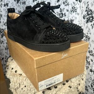 Christian Louboutin Black Spiked Sneakers
